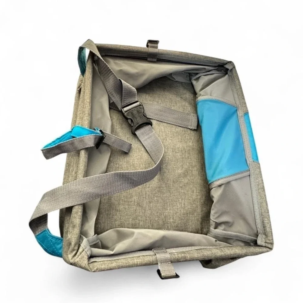 Kurgo Heather Dog Booster Seat Charcoal Blue Car Travel Pet Carrier Bed Small